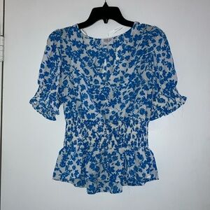 Adorable blue and white shirt!